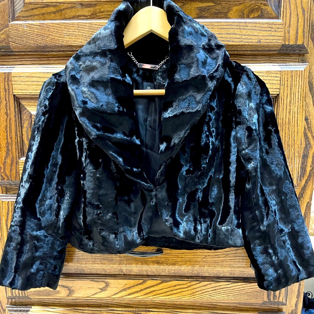WHBM Faux Fur Evening Jacket